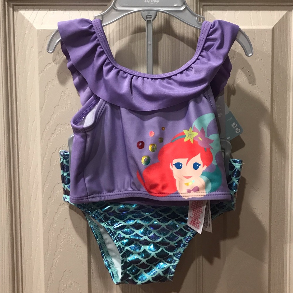 Disney Baby Little Mermaid 2 Piece Swimsuit size 12-18 months